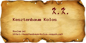 Kesztenbaum Kolos névjegykártya
