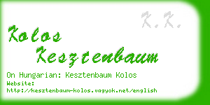 kolos kesztenbaum business card